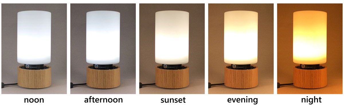the light from a Bottled Sunshine lamp automatically changes with the time of day 